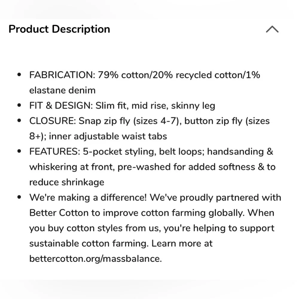 NWOT CHILDREN’S PLACE Mid-rise Skinny Jeans 18P (XXXL) or 16P‎ (XXL)